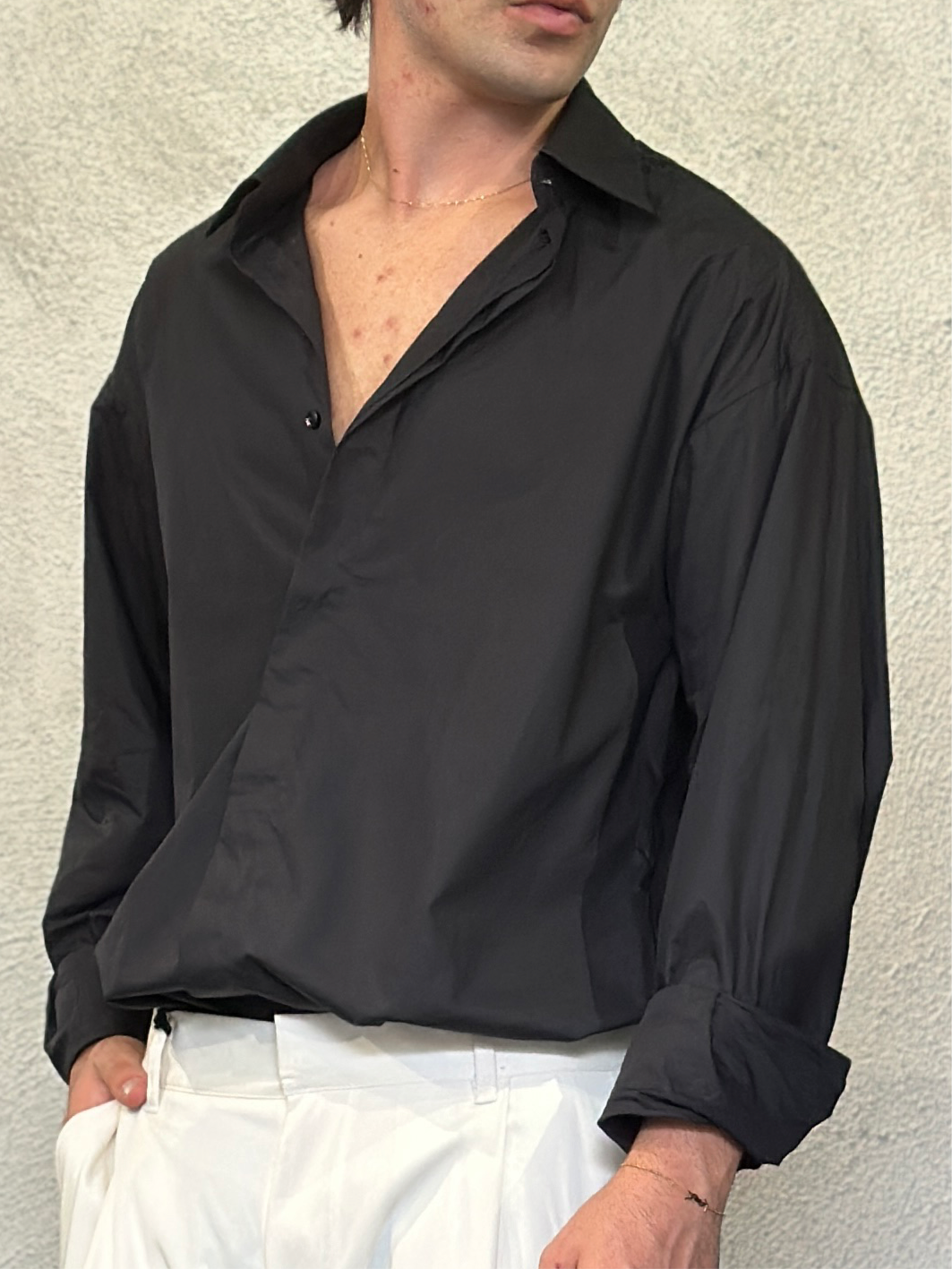 Camicia viscosa black