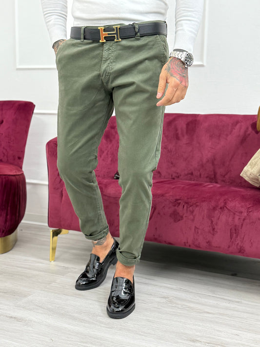 Pantalone tasca america verde militare