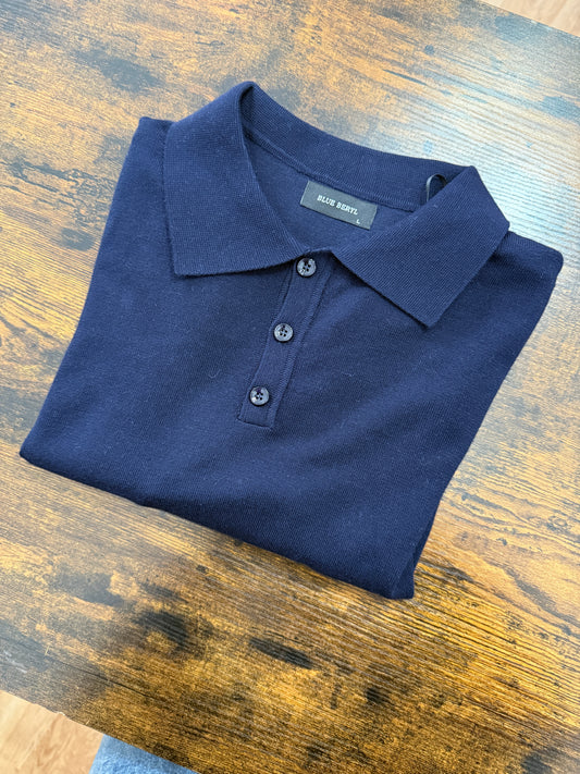 Polo manica lunga blu